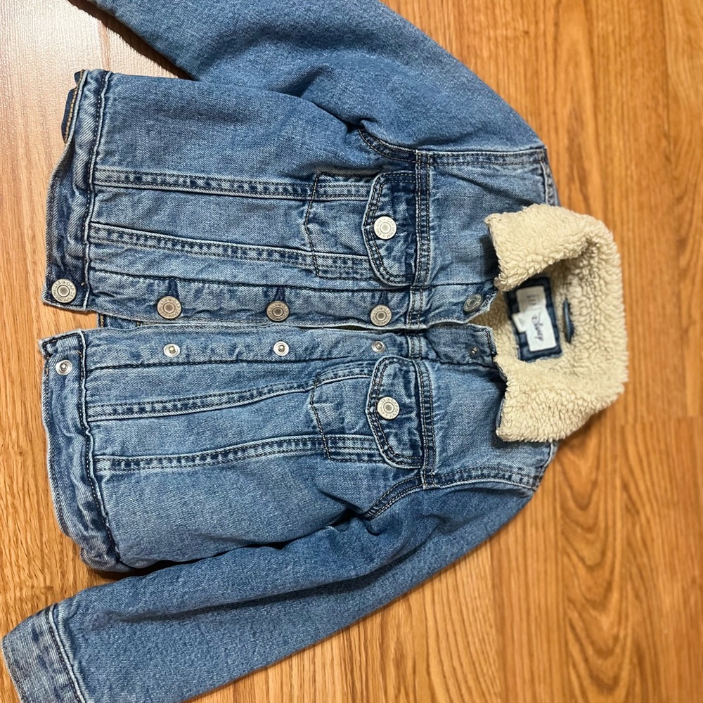 GAP Blue Jean Jacket with Sherpa Lining